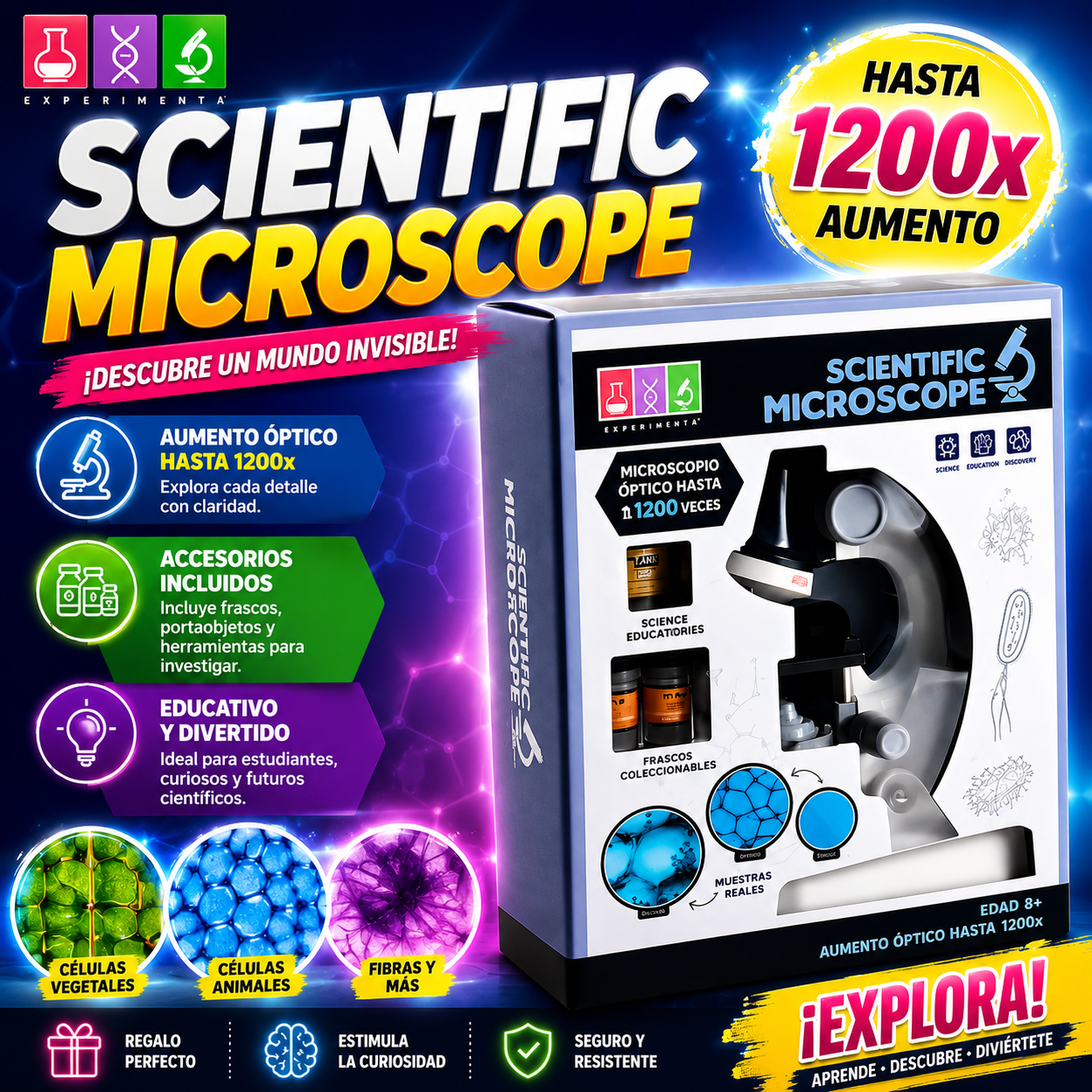 KIT MICROSCOPIO PARA NIÑOS